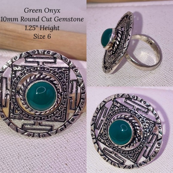 • Amazonite • Sodalite • Green Onyx • Handmade Ring Set - Picture 4 of 6